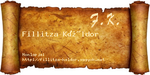 Fillitza Káldor névjegykártya